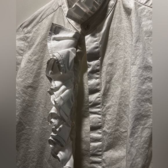 Zara NWT ruffled front cotton button downsize S. - Picture 4 of 6